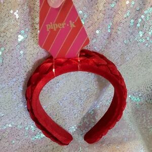 NWT Piper K Red Braided Hairband